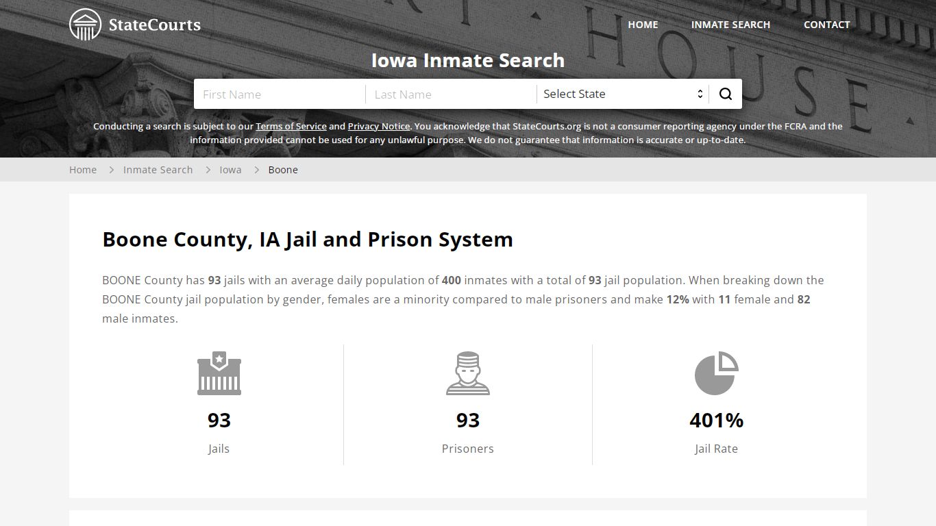 Boone County, IA Inmate Search - StateCourts