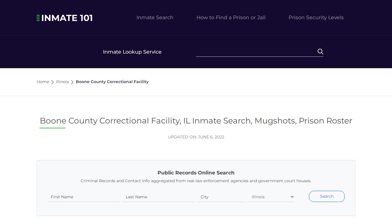 Boone County Correctional Facility, IL Inmate Search ...